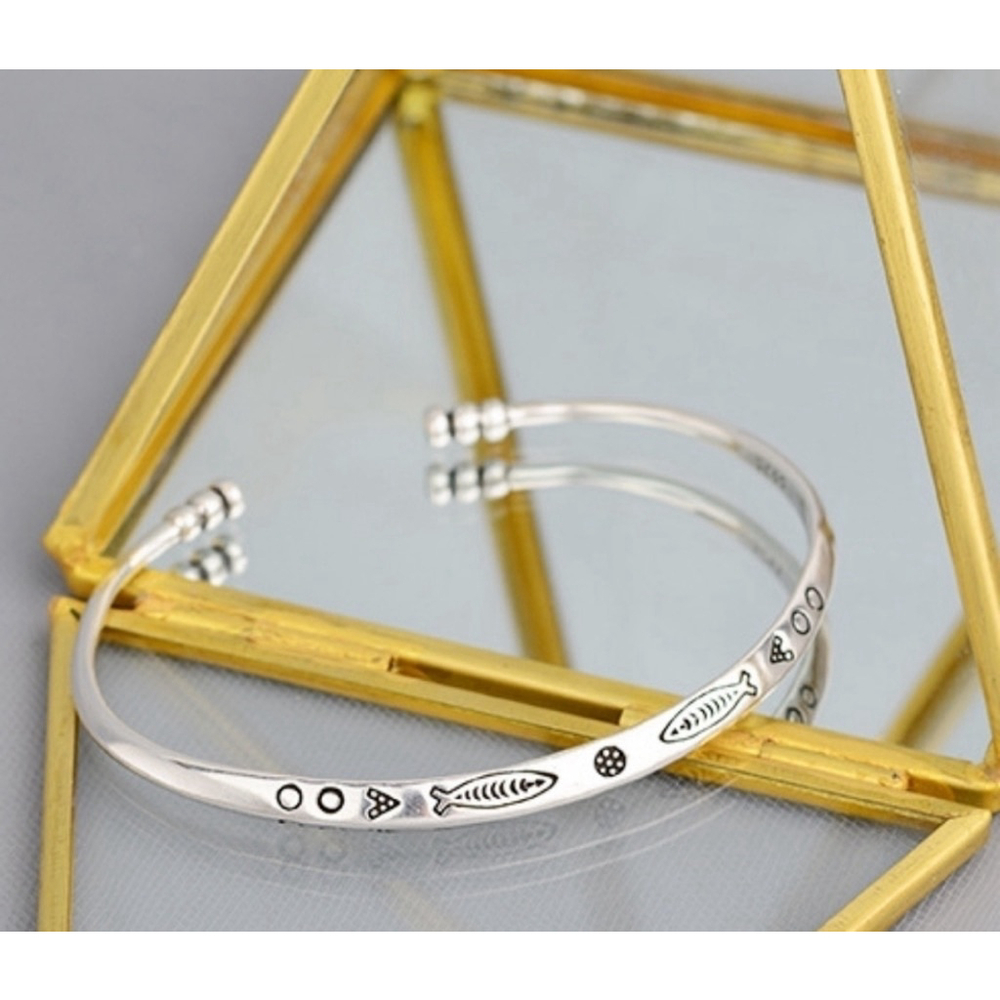 Engraved‎ Boho Cuff Bracelet | 925 Sterling Silver